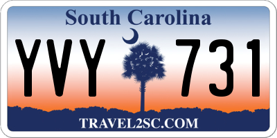 SC license plate YVY731