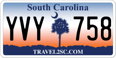 SC license plate YVY758