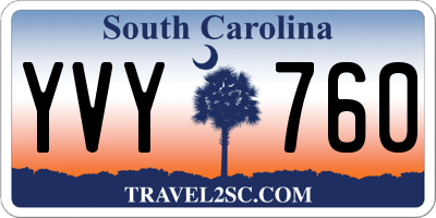 SC license plate YVY760