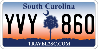 SC license plate YVY860