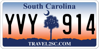 SC license plate YVY914