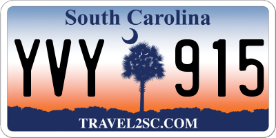 SC license plate YVY915