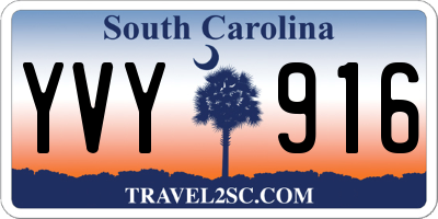 SC license plate YVY916