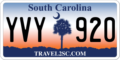 SC license plate YVY920