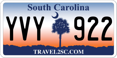 SC license plate YVY922