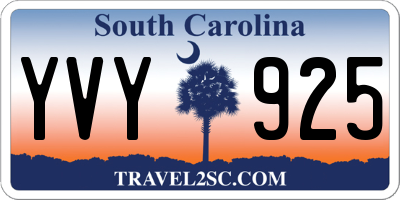 SC license plate YVY925