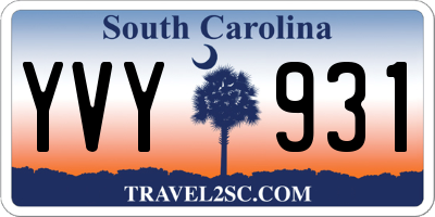 SC license plate YVY931
