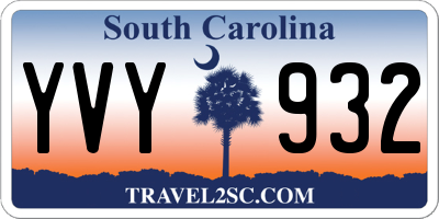 SC license plate YVY932