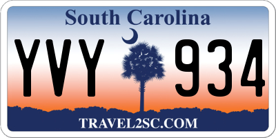 SC license plate YVY934