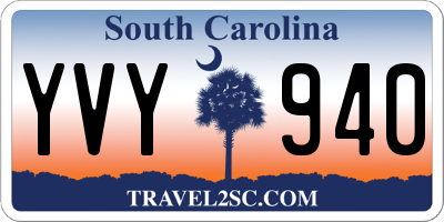 SC license plate YVY940
