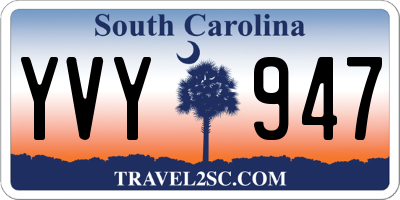 SC license plate YVY947