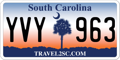 SC license plate YVY963