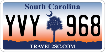 SC license plate YVY968