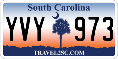 SC license plate YVY973