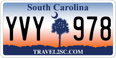 SC license plate YVY978