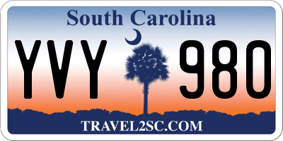 SC license plate YVY980