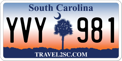 SC license plate YVY981