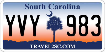 SC license plate YVY983