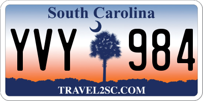 SC license plate YVY984