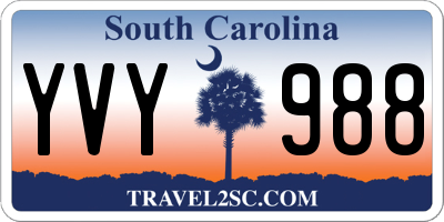 SC license plate YVY988