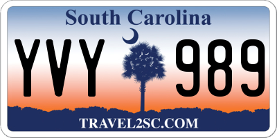 SC license plate YVY989