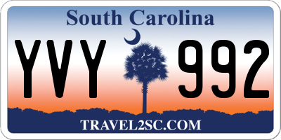 SC license plate YVY992