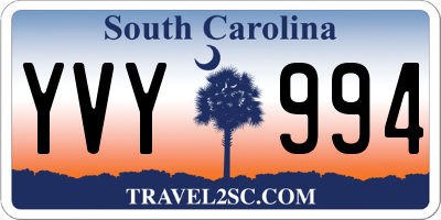 SC license plate YVY994
