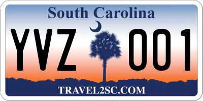 SC license plate YVZ001