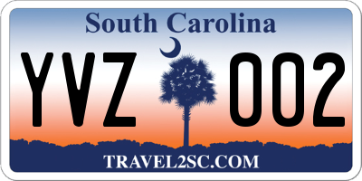 SC license plate YVZ002
