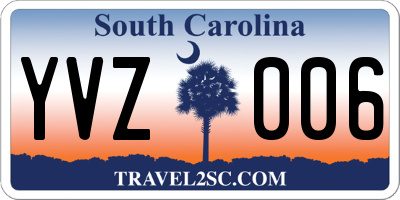 SC license plate YVZ006