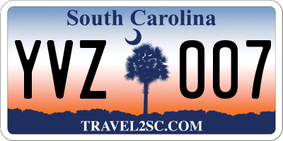 SC license plate YVZ007