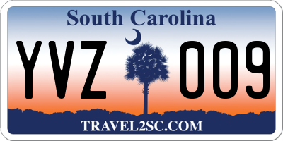 SC license plate YVZ009