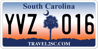 SC license plate YVZ016