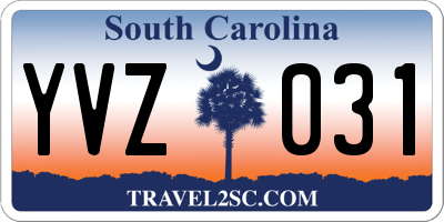 SC license plate YVZ031
