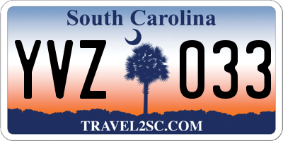SC license plate YVZ033