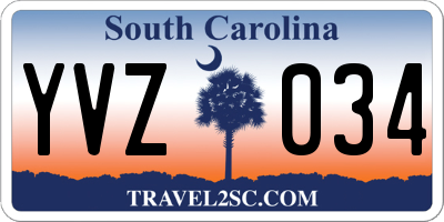 SC license plate YVZ034