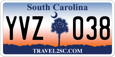 SC license plate YVZ038
