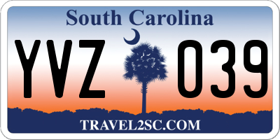 SC license plate YVZ039