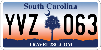 SC license plate YVZ063