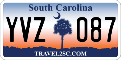 SC license plate YVZ087