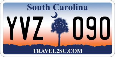 SC license plate YVZ090