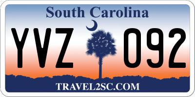 SC license plate YVZ092