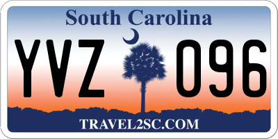 SC license plate YVZ096