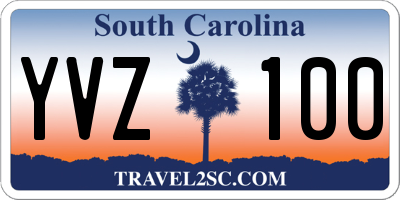 SC license plate YVZ100