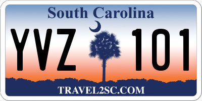 SC license plate YVZ101
