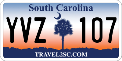 SC license plate YVZ107