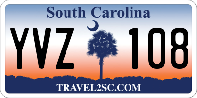 SC license plate YVZ108