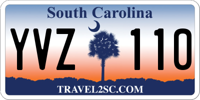SC license plate YVZ110