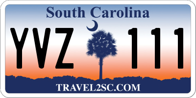 SC license plate YVZ111