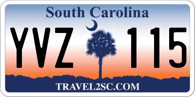 SC license plate YVZ115